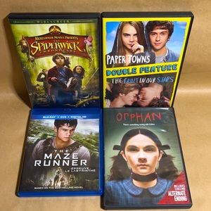 4 random genres of DVD movies